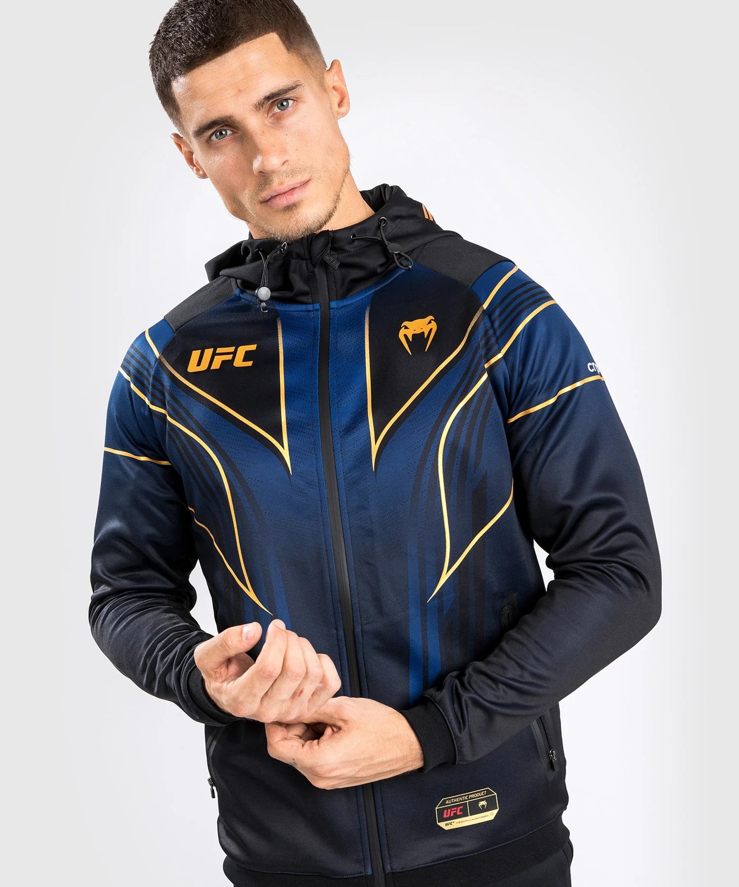 UFC Authentic Fight Night 2.0 Men's Walkout Hoodie - Midnight Edition - Champion - Blue/Black/Gold