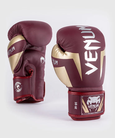 Elite Boxing Gloves - Burgundy Gold