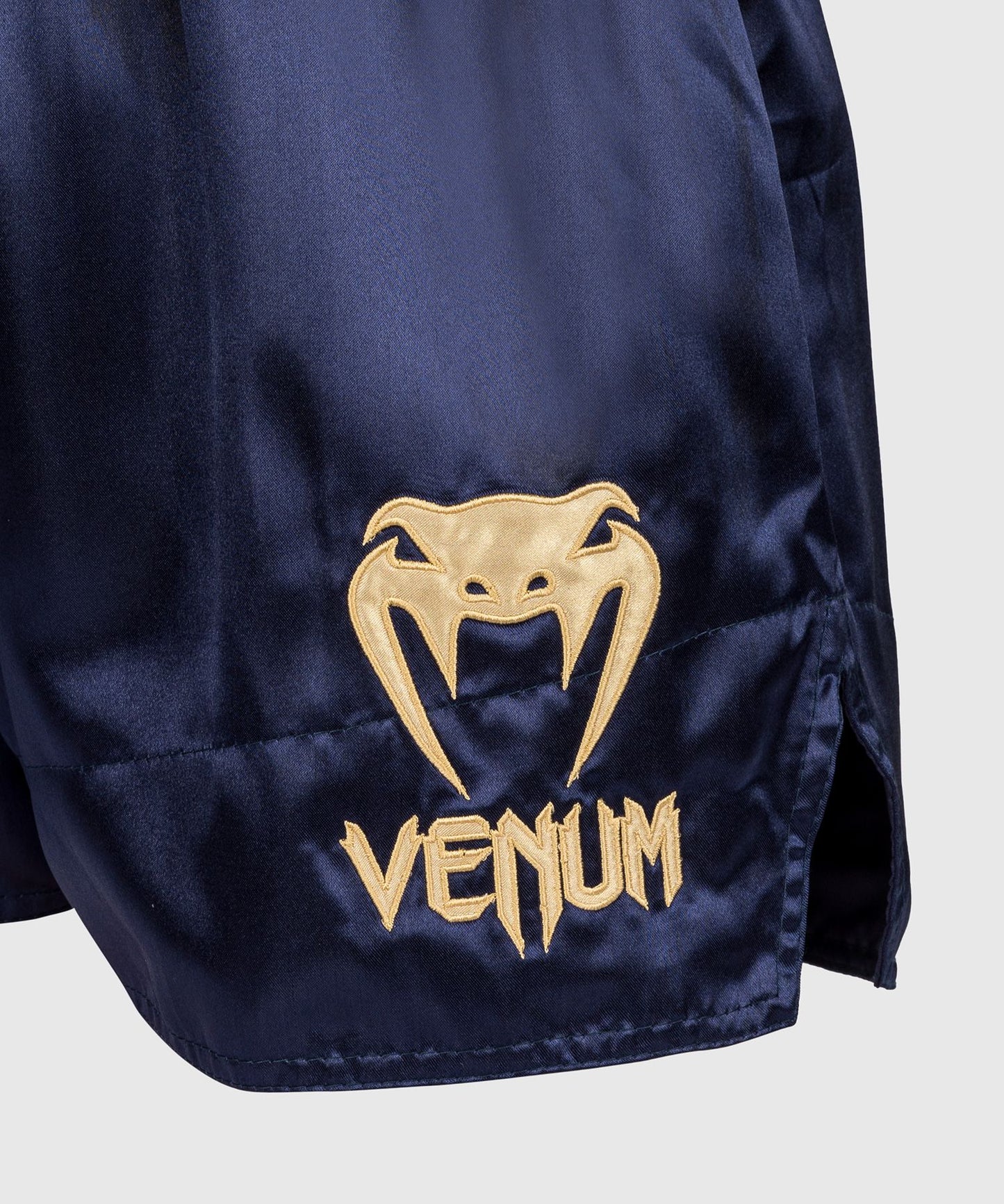 CLASSIC MUAY THAI SHORTS-NAVY BLUE/GOLD