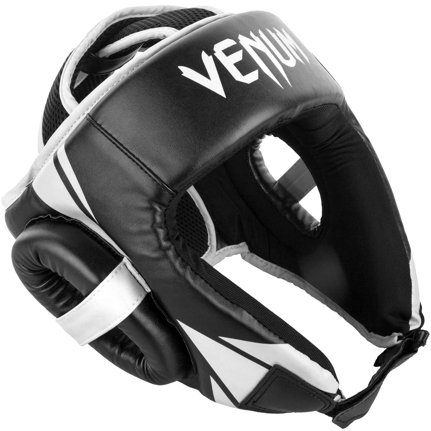 Challenger Open Face Headgear-Black/White