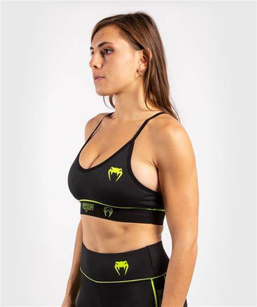 Tecmo Sports Bra-Black/Neo Yellow