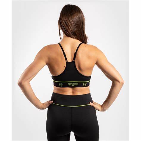 Tecmo Sports Bra-Black/Neo Yellow