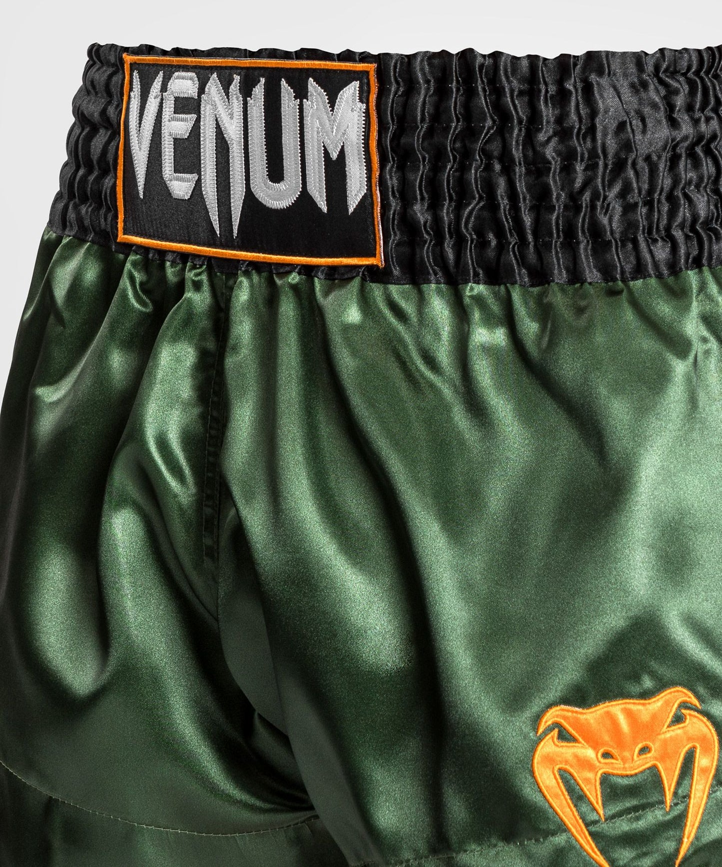 CLASSIC MUAY THAI SHORTS-GREEN/BLACK/GOLD