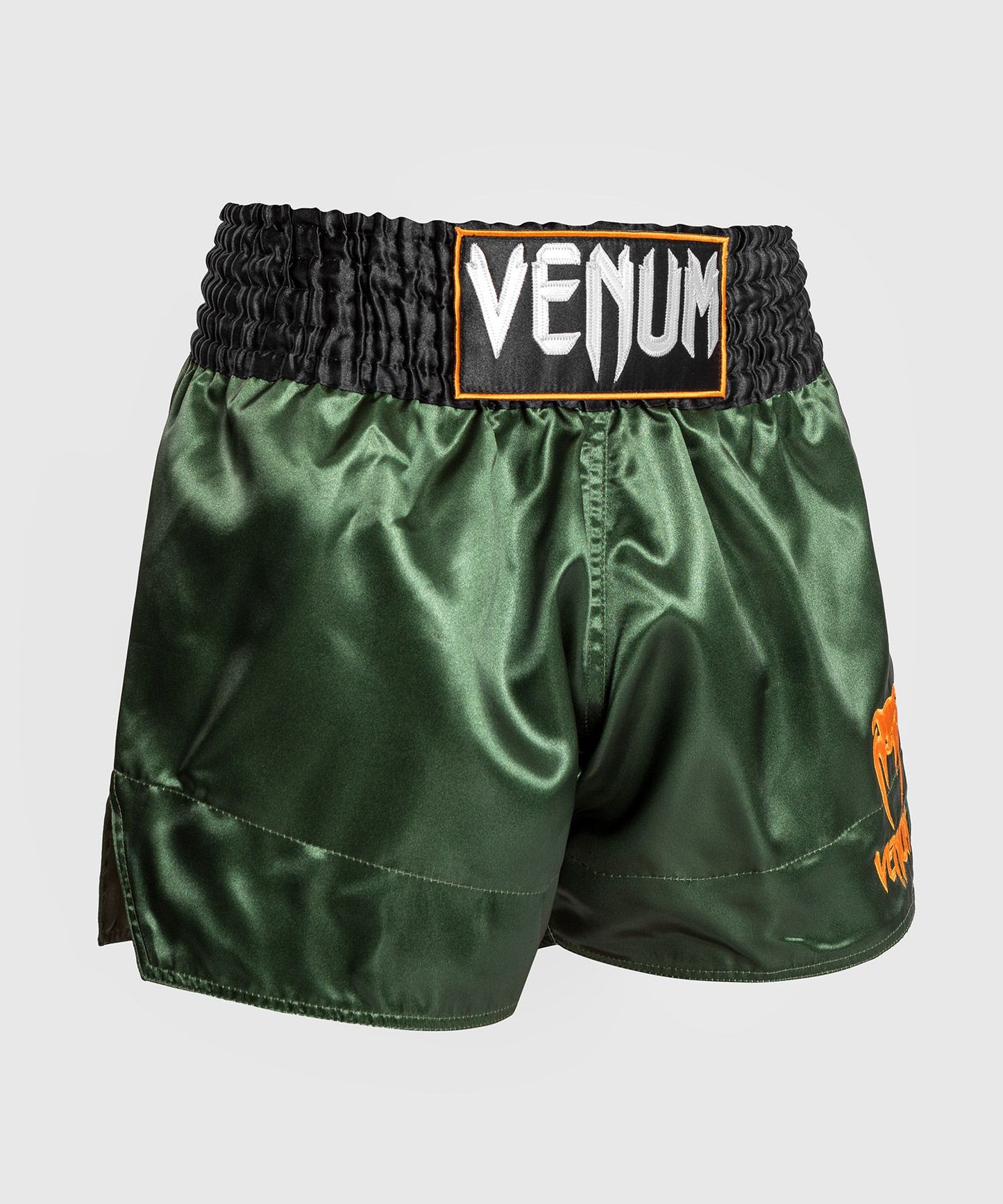 CLASSIC MUAY THAI SHORTS-GREEN/BLACK/GOLD