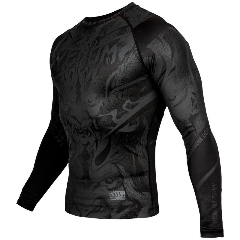 Devil Rashguard Long Sleeves - Black/Black