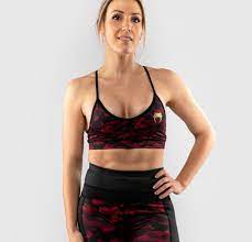 Defender Sports Bra-Black/Red