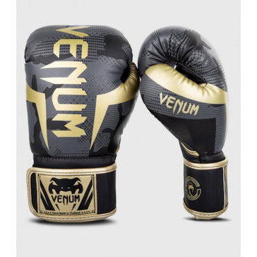 Elite Boxing Gloves - Dark Camo/Gold