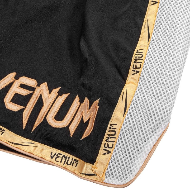 Giant Muay Thai Shorts - Black/White/Gold