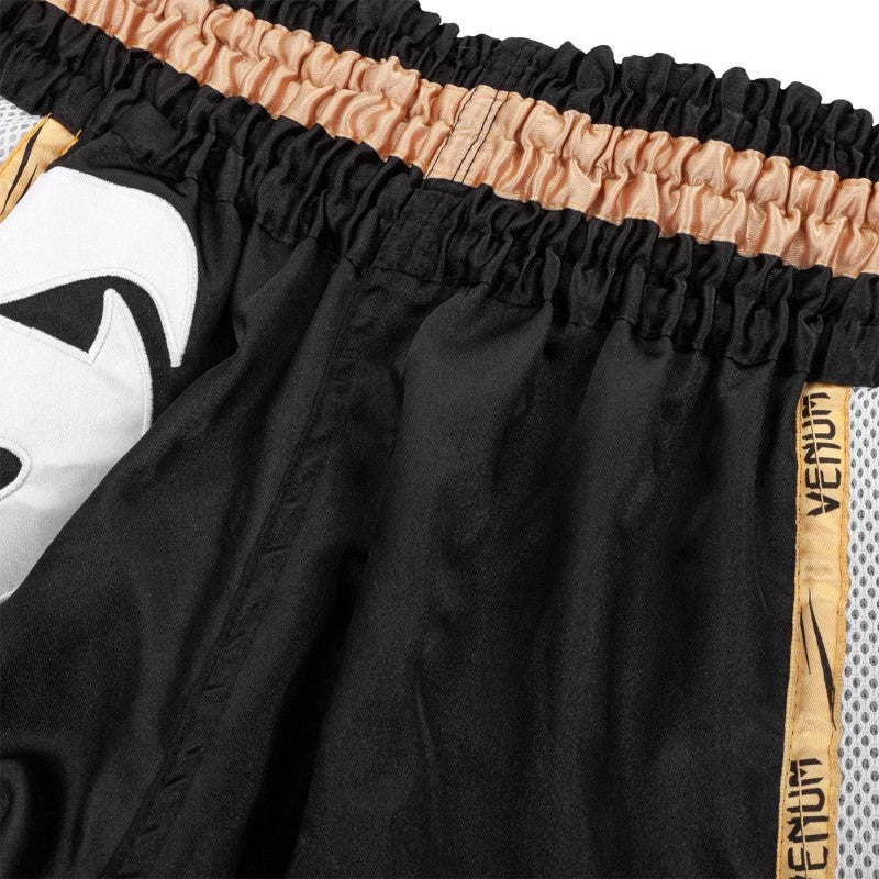 Giant Muay Thai Shorts - Black/White/Gold