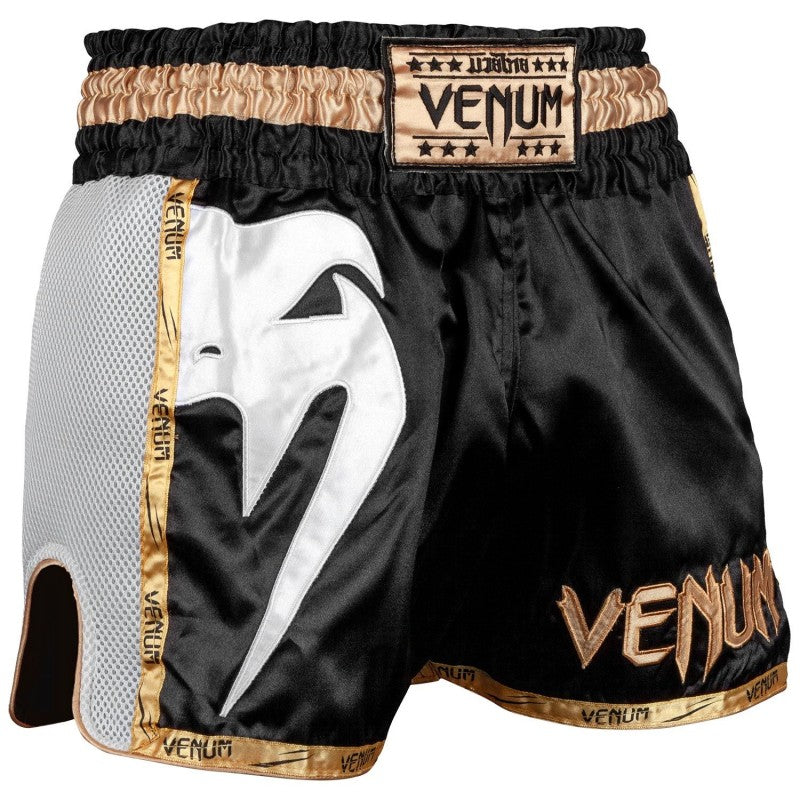 Giant Muay Thai Shorts - Black/White/Gold