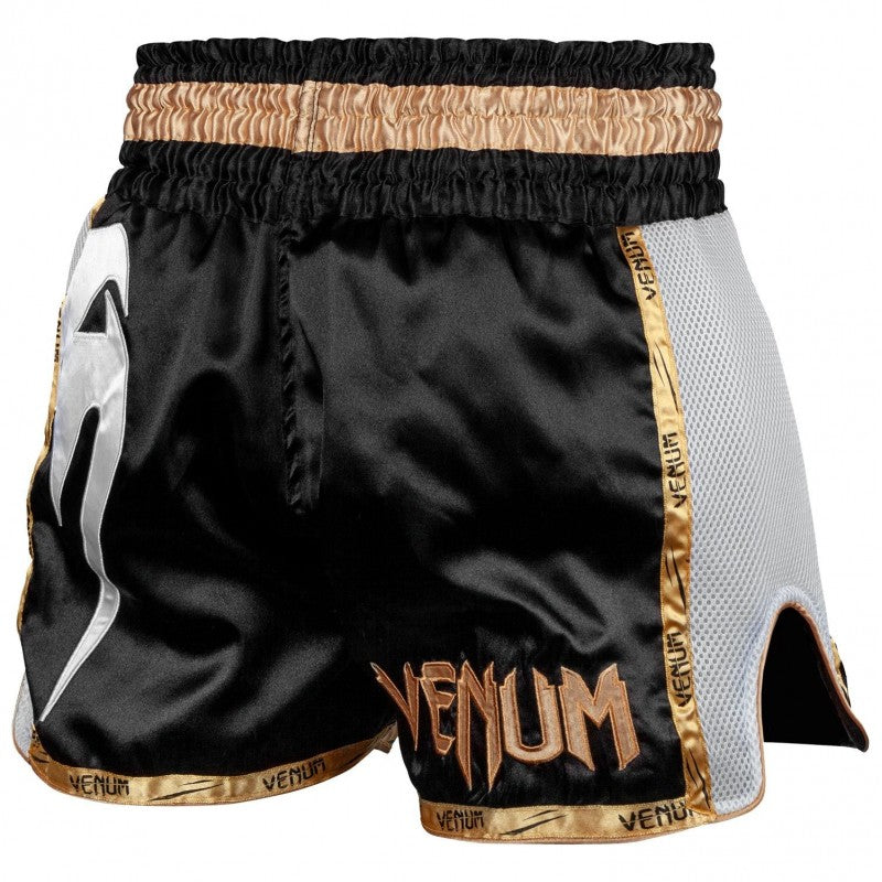 Giant Muay Thai Shorts - Black/White/Gold