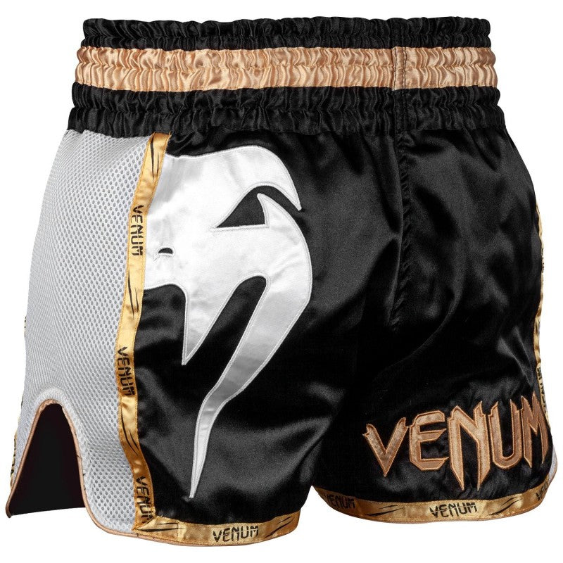 Giant Muay Thai Shorts - Black/White/Gold