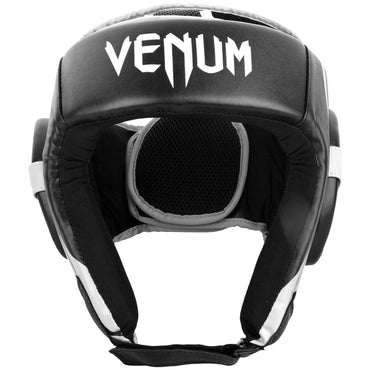 Challenger Open Face Headgear-Black/White