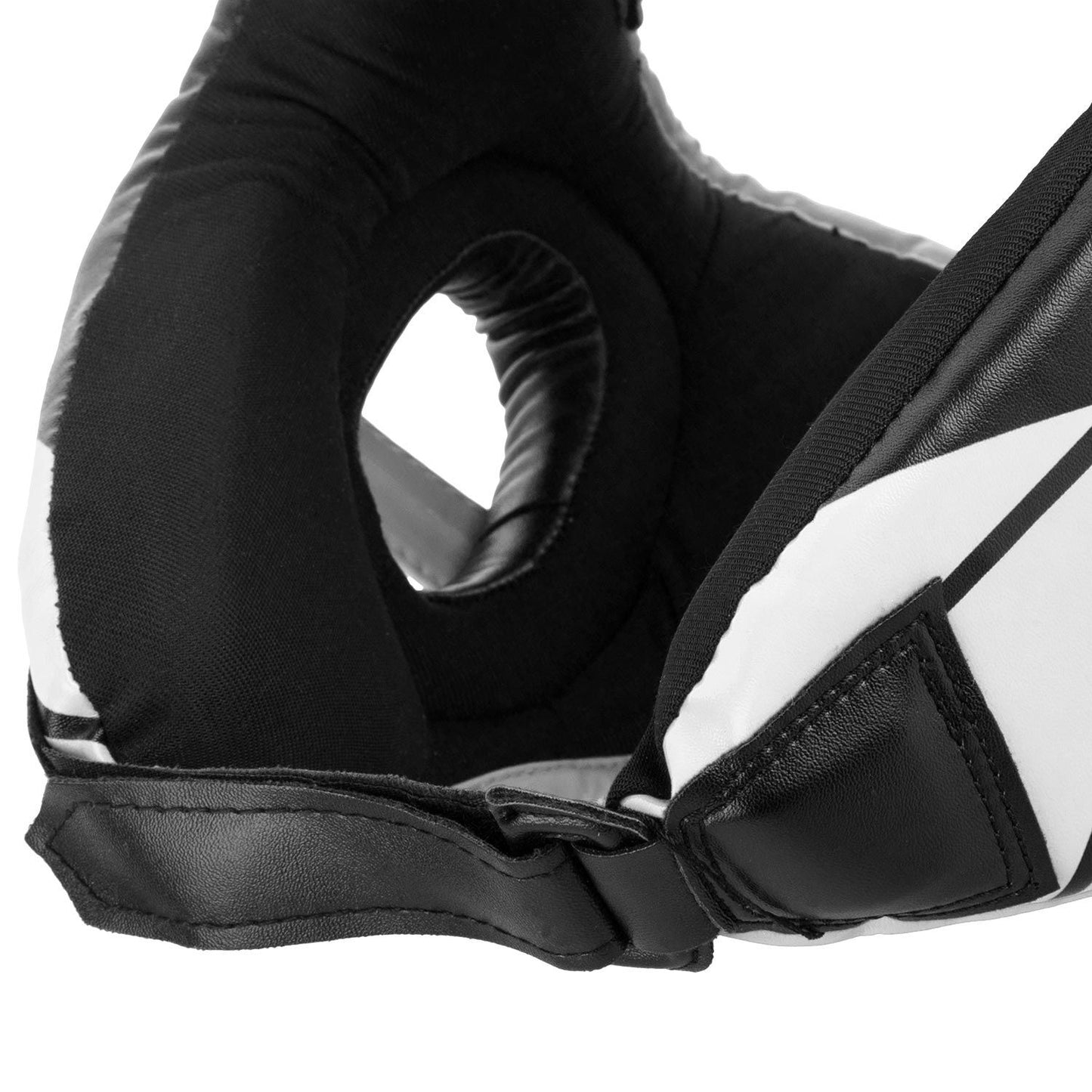 Challenger Open Face Headgear-Black/White