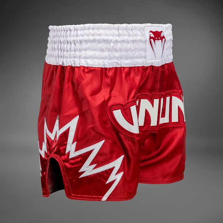 INFERNO MUAY THAI SHORTS - CHERRY RED/SNOW WHITE