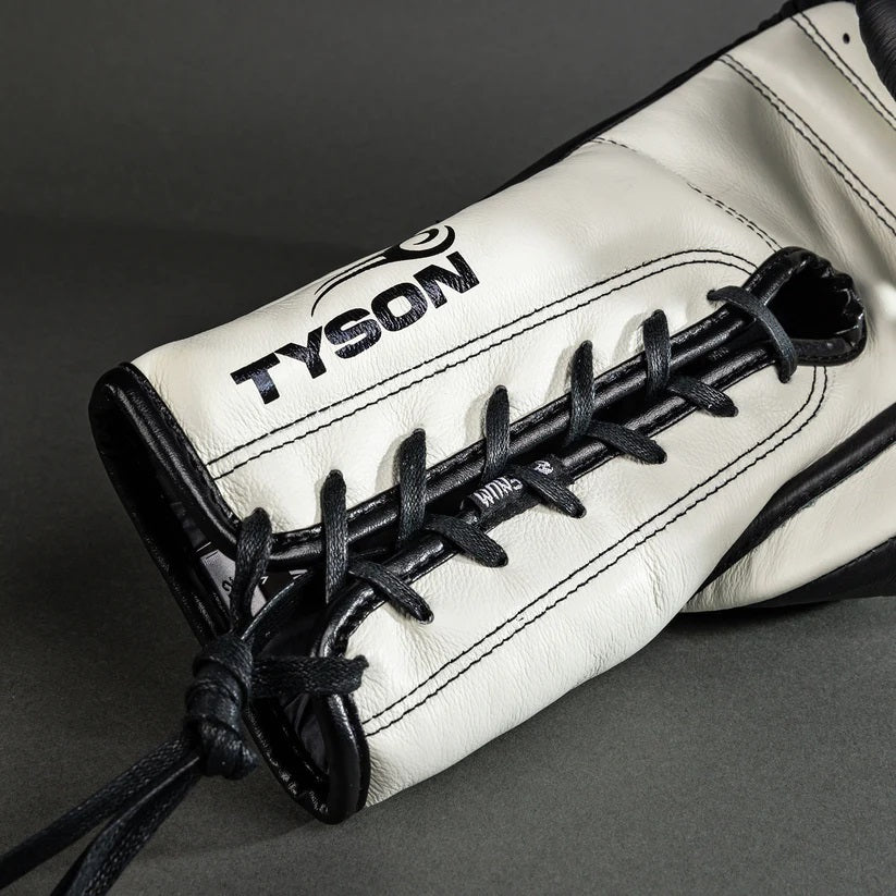 Giant 2.0 Mike Tyson Pro Boxing Gloves with Laces - Deep Black/Optical White