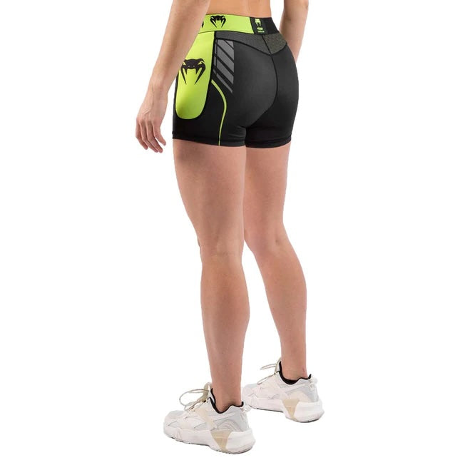 VTC 3 Compression Shorts for Women - Black/Neo Yellow