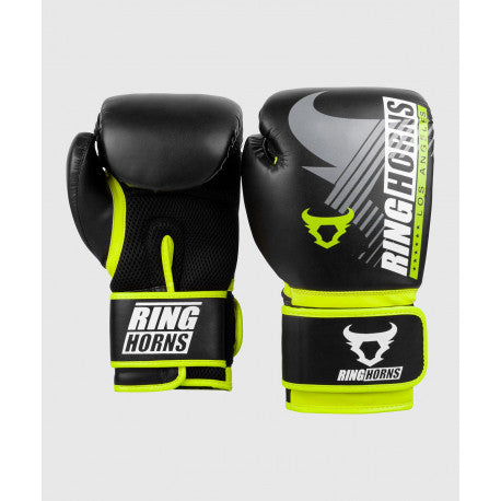 RINGHORNS CHARGER MX BOXING GLOVES - BLACK/NEO YELLOW