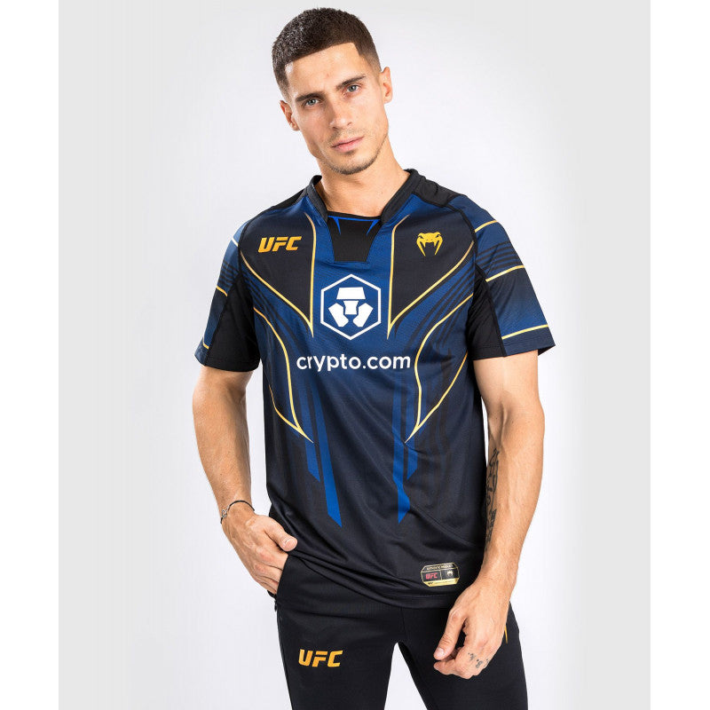 UFC Venum Authentic Fight Night 2.0 Men's Walkout Jersey - Blue Black Gold