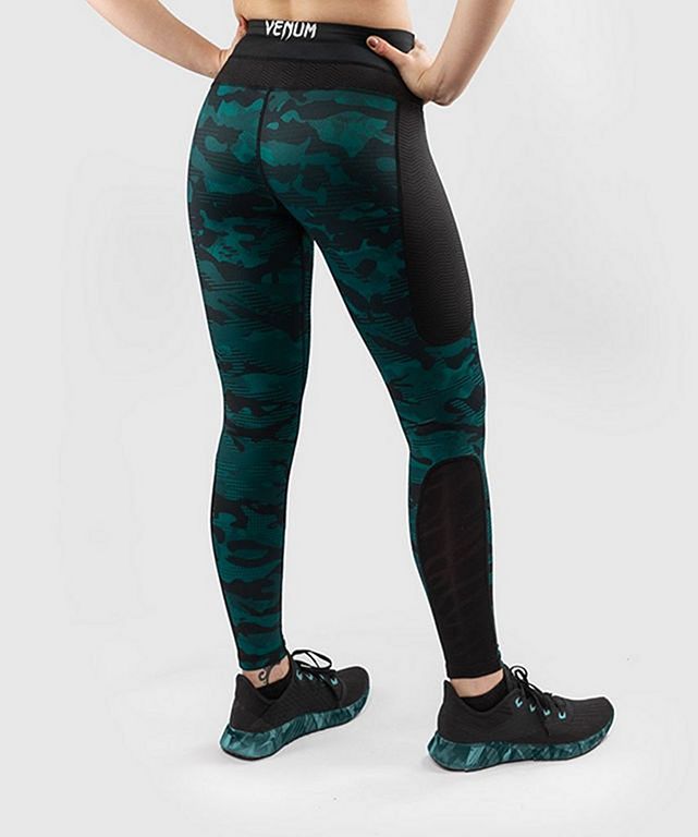 Defender 2.0 Compression Leggings- Black/Green