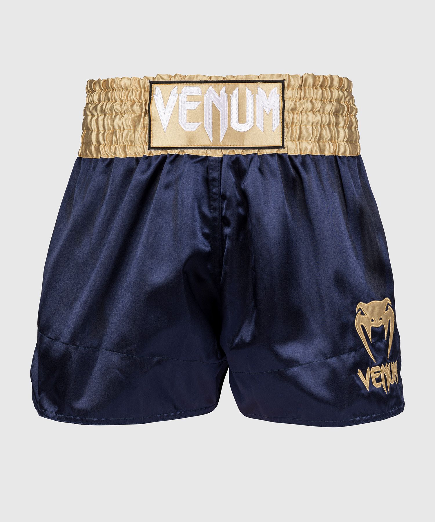 CLASSIC MUAY THAI SHORTS-NAVY BLUE/GOLD