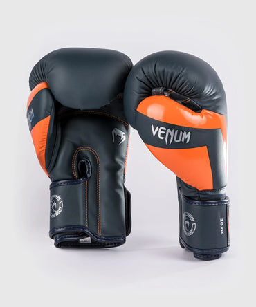 Elite Boxing Gloves - Navy Blue Orange