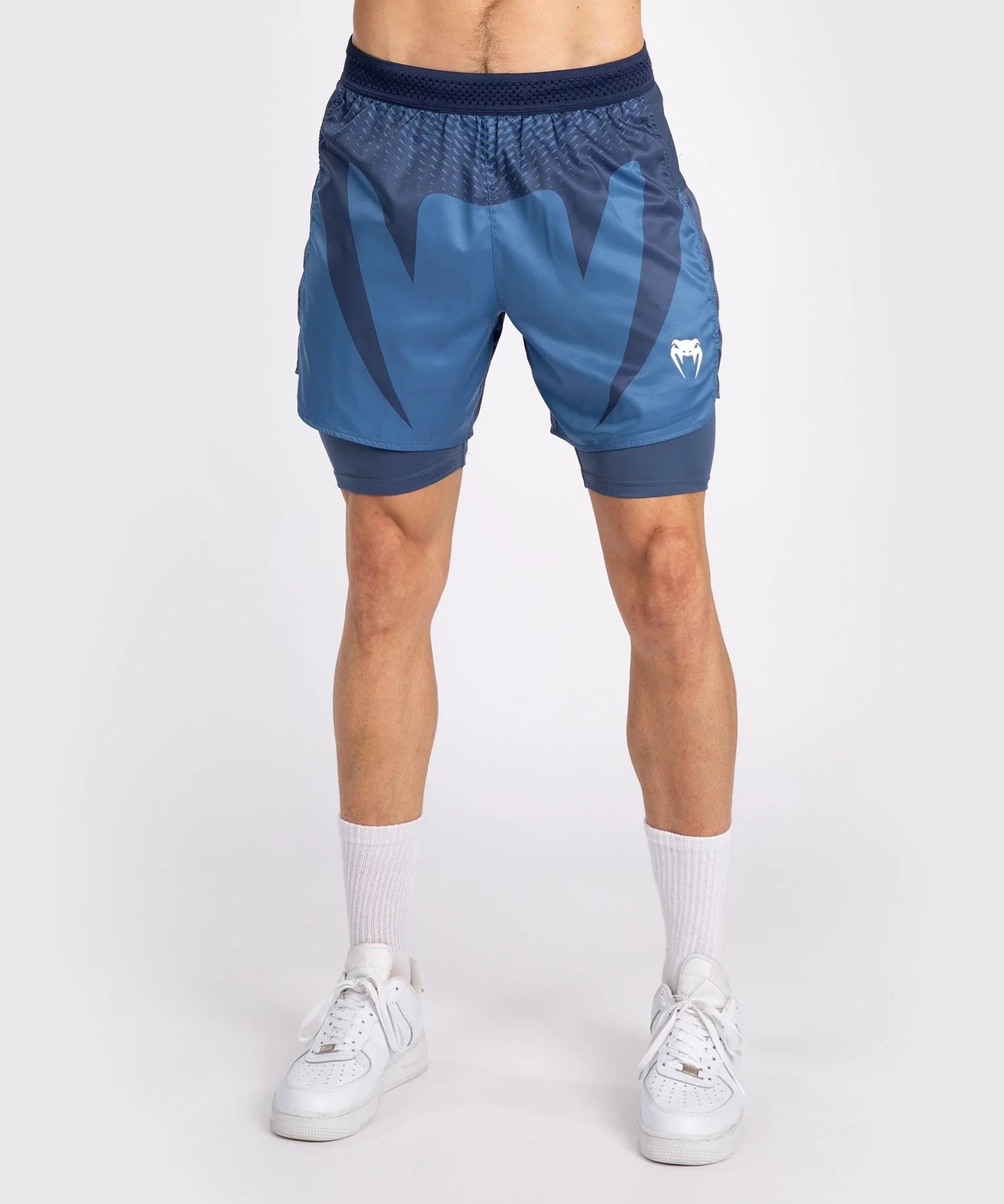 ATTACK FIGHT SHORTS - NAVY BLUE