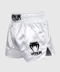 CLASSIC MUAY THAI SHORTS-WHITE/BLACK