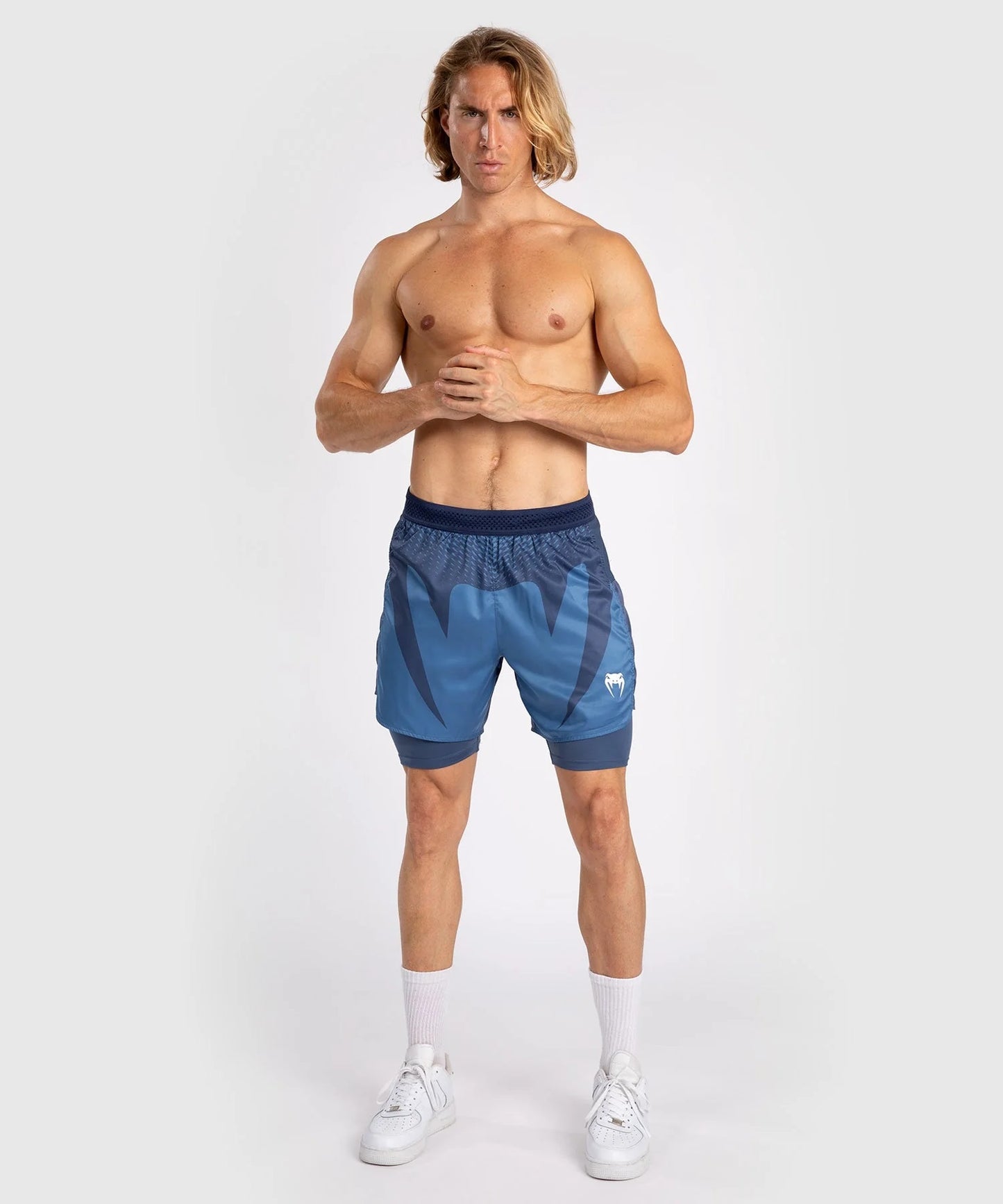 ATTACK FIGHT SHORTS - NAVY BLUE