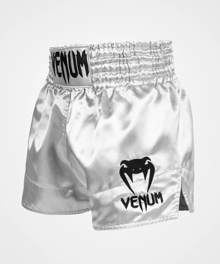 CLASSIC MUAY THAI SHORTS-SILVER/BLACK