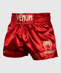 CLASSIC MUAY THAI SHORTS-BORDEAUX/GOLD