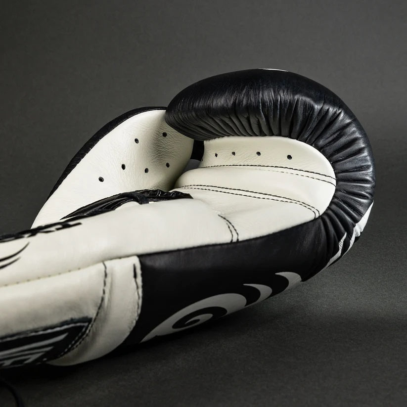Giant 2.0 Mike Tyson Pro Boxing Gloves with Laces - Deep Black/Optical White